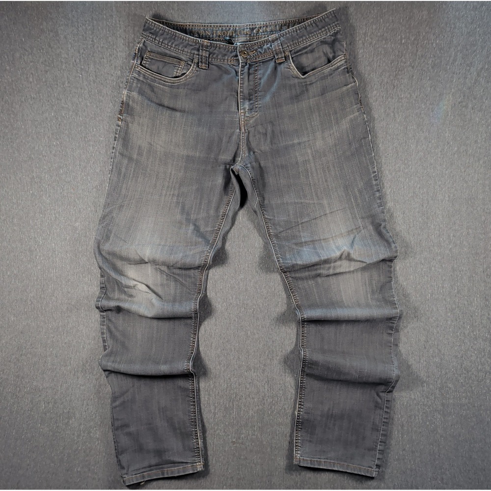 prAna Bridger Jeans Mens 33x34 Grey Slim Fit Stretch Denim 5-Pocket Casual VGUC